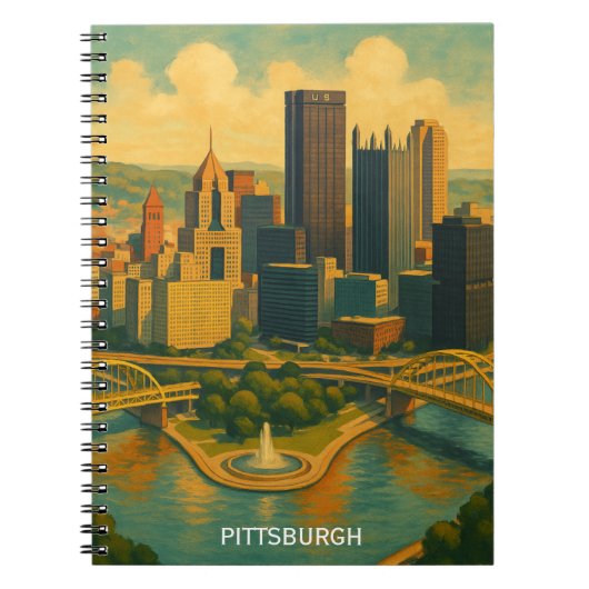 skyline van Pittsburgh Notitieboek (Voorkant)