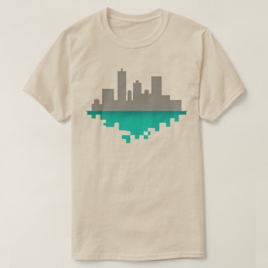 SKYLINE VAN PIXEL CITY T-SHIRT (Design voorkant)