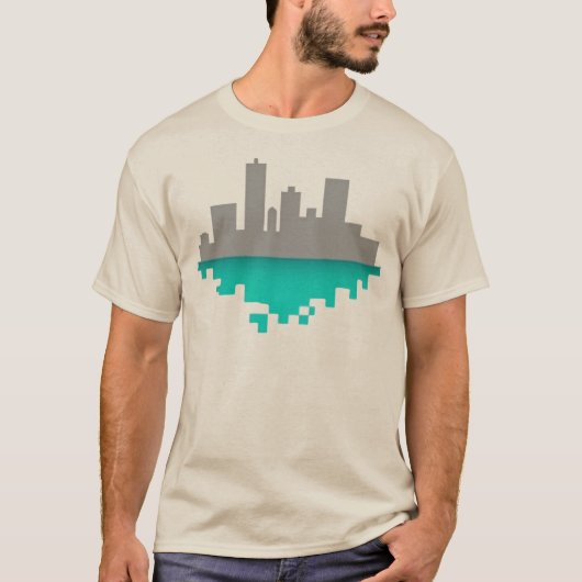 SKYLINE VAN PIXEL CITY T-SHIRT (Voorkant)