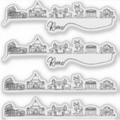 Skyline van Rome City Sticker (Voorkant)