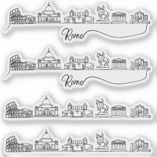 Skyline van Rome City Sticker (Voorkant)