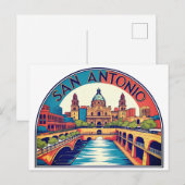 Skyline van San Antonio Texas Briefkaart (Voorkant / Achterkant)