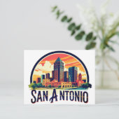 Skyline van San Antonio Texas Briefkaart (Staand voorkant)
