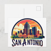Skyline van San Antonio Texas Briefkaart (Voorkant / Achterkant)