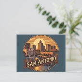 Skyline van San Antonio Texas Briefkaart (Staand voorkant)