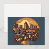 Skyline van San Antonio Texas Briefkaart (Voorkant / Achterkant)