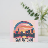 Skyline van San Antonio Texas Briefkaart (Staand voorkant)