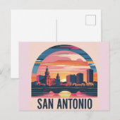 Skyline van San Antonio Texas Briefkaart (Voorkant / Achterkant)