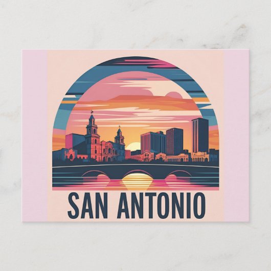 Skyline van San Antonio Texas Briefkaart (Voorkant)