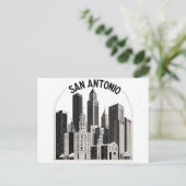 Skyline van San Antonio Texas Briefkaart (Staand voorkant)