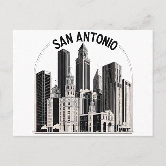 Skyline van San Antonio Texas Briefkaart (Voorkant)