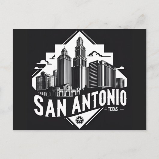 Skyline van San Antonio Texas Briefkaart (Voorkant)