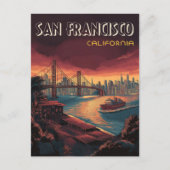 Skyline van San Francisco met Golden Gate Bridge Briefkaart (Voorkant)