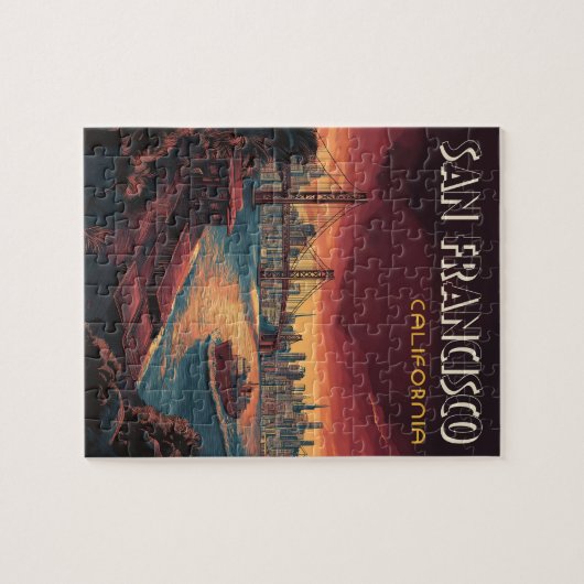 Skyline van San Francisco met Golden Gate Bridge Legpuzzel (Horizontaal)