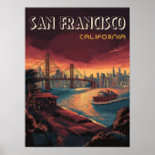 Skyline van San Francisco met Golden Gate Bridge Poster (Voorkant)