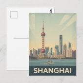 skyline van Shanghai Briefkaart (Voorkant / Achterkant)