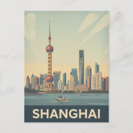 skyline van Shanghai Briefkaart