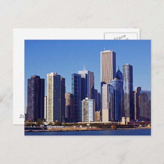 Skyline van Skyscrapers in het centrum van Chicago Briefkaart (Voorkant / Achterkant)