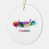 skyline van Stockholm in waterverf Keramisch Ornament (Links)