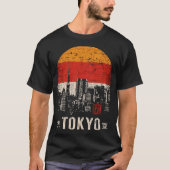 skyline van tokio verstoord modern stedelijk silho t-shirt (Voorkant)