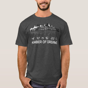 Skyline Vienna Silhouet GPS Coördinaten T-shirt