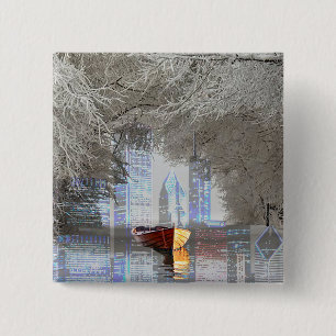 Skyline Vierkante Button 5,1 Cm