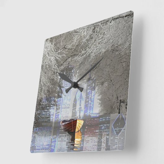 Skyline Vierkante Klok (Hoek)