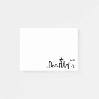 skyline voor seattle in zwarte inkt post-it® notes