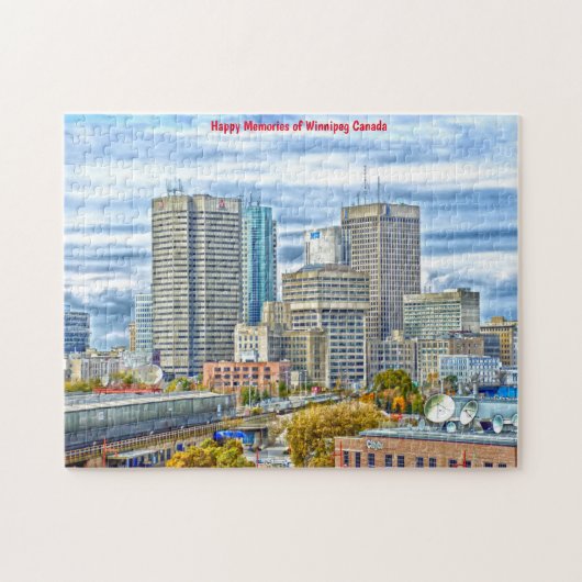 Skyline Winnipeg Canada. Jigzaag Puzzle Legpuzzel (Horizontaal)