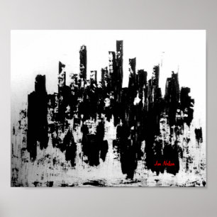 Skyline zwart-wit poster