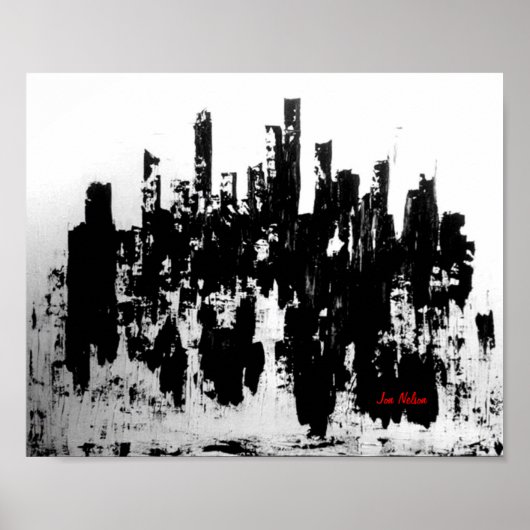Skyline zwart-wit poster (Voorkant)