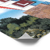 Skyliner Motel op Route 66 Retro Poster (Hoek)