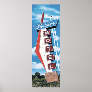 Skyliner Motel op Route 66 Retro Poster