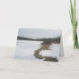 Skymount Pond in Winter Feestdagen Kaart