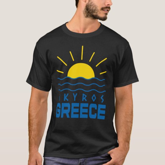 Skyros Griekenland Sunshine en Zee Mannen T-shirt (Voorkant)