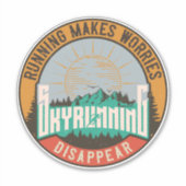 Skyrunning het Lopen maakt zorgen verdwijnen Sticker (Voorkant)