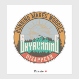 Skyrunning het Lopen maakt zorgen verdwijnen Sticker