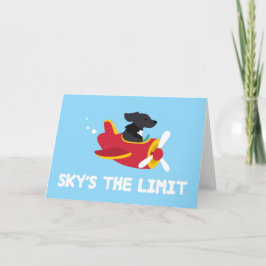Sky's het Limit Dog Flying Airplane-Wenskaart Bedankkaart