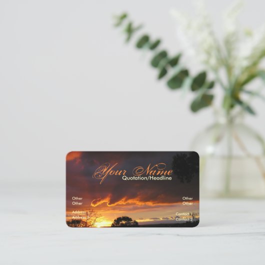 Skyscape sunset 2 Visitekaartje (Staand voorkant)