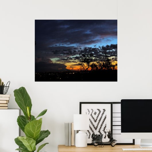 Skyscapes: Dusk Sunset Silhouette Poster (Thuiskantoor)