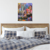 Skyscraper - Abstract schilderen van kleurige kleu Canvas Afdruk (Insitu (Slaapkamer))
