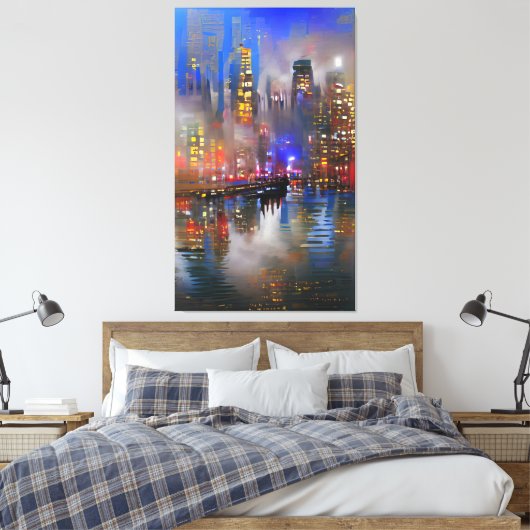 Skyscraper - Abstract schilderen van kleurige kleu Canvas Afdruk (Insitu (Slaapkamer))