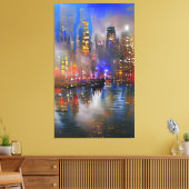 Skyscraper - Abstract schilderen van kleurige kleu Canvas Afdruk (Insitu (Woonkamer))