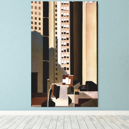 Skyscraper, Charles Sheeler Canvas Afdruk (Insitu (Houten vloer))