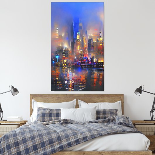 Skyscraper - Colorful Abstract Painting Canvas Pri (Insitu (Slaapkamer))