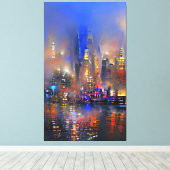 Skyscraper - Colorful Abstract Painting Canvas Pri (Insitu (Houten vloer))
