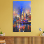 Skyscraper - Colorful Abstract Painting Canvas Pri (Insitu (Woonkamer))