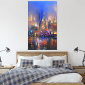 Skyscraper - Colorful Abstract Painting Canvas Pri Afdruk (Insitu (Slaapkamer))
