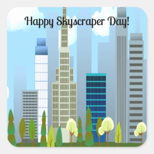 Skyscraper Day Vierkante Sticker