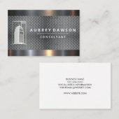 Skyscraper Diamond Plated Steel Metal Trim Visitekaartje (Voorkant / Achterkant)